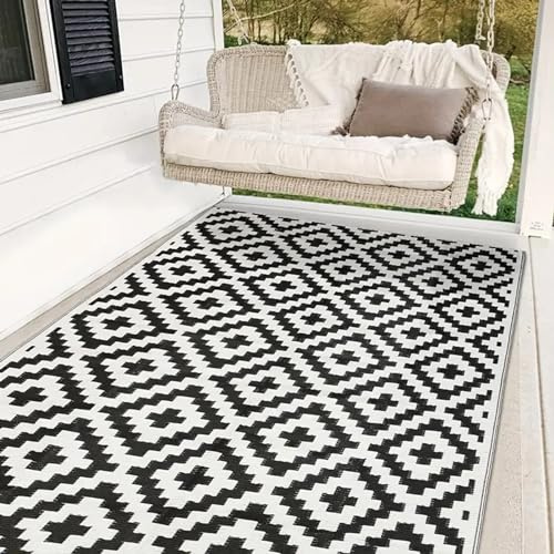 HGTRH Tapis Exterieur Terrasse Resistant A La Pluie, Tapis De Jardin Exterieur Resistant Pluie, Tisse Tapis Plastique Exterieur Reversible Pliable Leger ImperméAble RéSistant Aux UV Tapis D'ExtéRieur