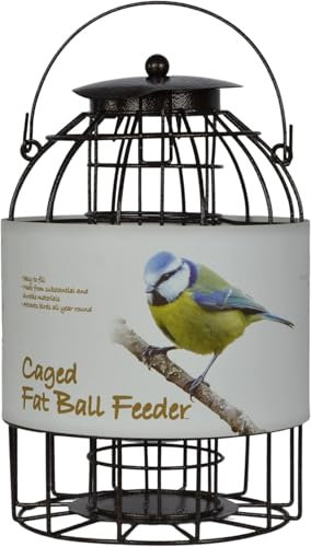 Unibos Dome Caged Fat Ball Wild Bird Feeder, Designed To Deter Squirrels And Also Larger Garden Birds Such As Pigeons And Doves Hammertone Cage to Deter Squirrels & Large Birds