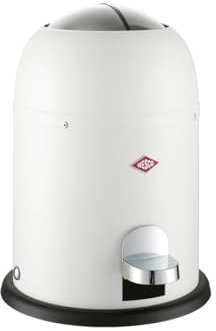 WESCO Mini Master - Pattumiera per cosmetici, colore bianco opaco, lamiera d'acciaio verniciata a polvere, volume 6 litri, inserto in plastica, pedana