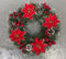 PQETBV Corona de Navidad, 30cm Guirnalda Artificial de Navidad, Retro Corona de Navidad Roja, para Interiores, Exteriores, Ventanas, Chimeneas, Decoración Navideña de Paredes