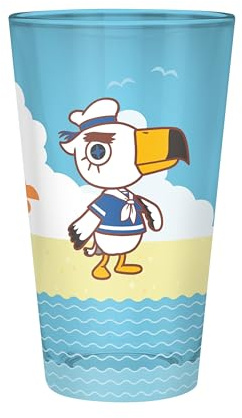 ANIMAL CROSSING - Large Glass - 400ml - Beach Characters - box