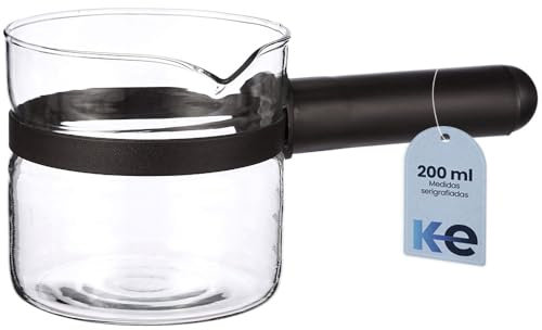 Anakel Home Repuesto Jarra Cafetera Compatible con Cafetera Express, Jarra de Cristal Universal | Vidrio, Mango Largo, Apto para Microondas, 200 ml
