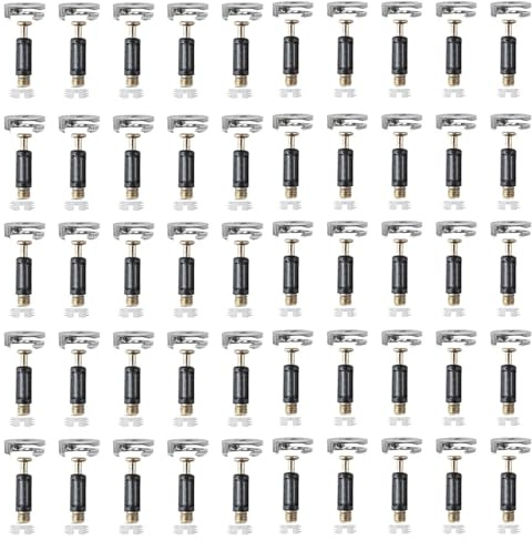 50 Sätze Korpusverbinder Exzentez,Exzenter Möbelverbinder Schrankverbinder, M6 x 40mm Passschraube Exzenternocken und Bolzen Passdübel für Schrank Schublade Kleiderschrank Möbel
