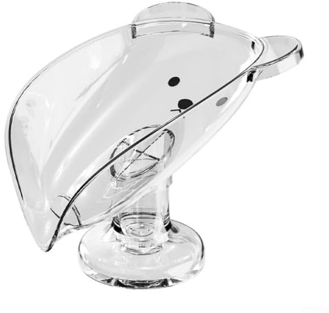 Jabonera de diseño eficiente con ventosa para mayor estabilidad, evita la acumulación de agua para mantener el jabón seco (transparente)