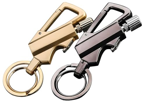 Metall Evighetständsticka Utan Bensin, Multiverktygständare Hängsmycke Nyckelring, Permanent Tändsticka och Oändlighetsfunktion, Bärbar Multifunktionell Tändare(Gold+black)
