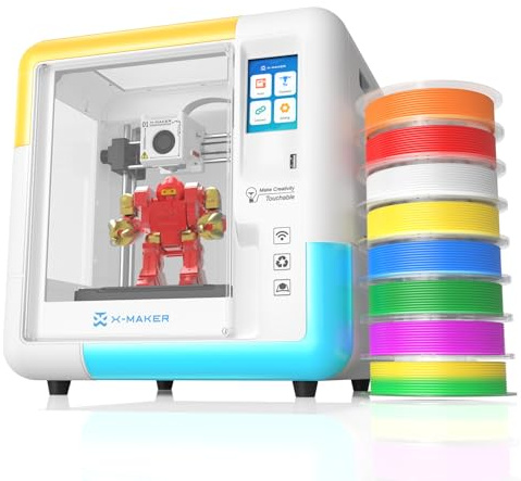 X-Maker - Impresora 3D con aplicación de diseño, totalmente cerrada, aplicación de diseño de IA, amplia colección de plantillas de juguetes 3D, con más de 15 módulos de diseño mini 3D, cambio rápido
