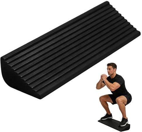 Tabla de Inclinación 3 en 1 de PORFOYO, Cuña Ergonómica para Estiramiento de Pantorrilla, Antideslizante, Tabla Inclinada para Estirar Músculos y Fascias, Sentadillas, Negro