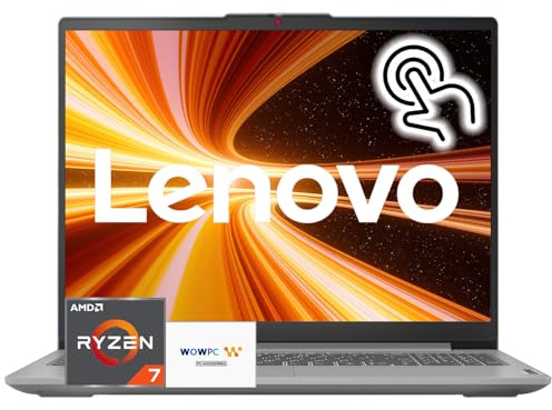 Lenovo Slim 3 Touchscreen Business Laptop, Ryzen 7 5825U Processore (Beats i7-1355U), Display LED FHD da 15,6 pollici, 16 GB RAM, SSD PCIe 256 GB, lettore di schede SD, WiFi 6, Windows 11 Pro, WOWPC