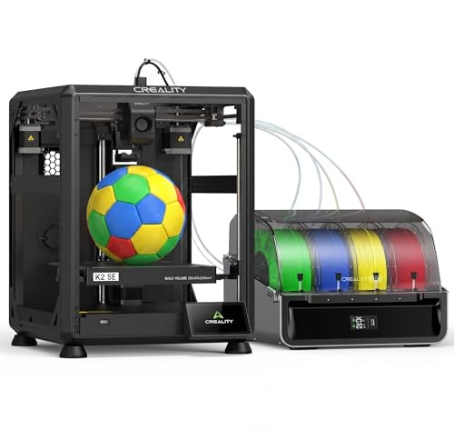 Creality K2 SE Combo Impresora 3D – Impresión Multicolor con CFS, Alta Velocidad 500 mm/s, Nivelación Automática, Extrusor Directo, Bastidor Metálico Sólido, Volumen de Impresión 220×215×245 mm