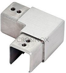 Eckbogen für Nutrohr eckig 40 x 40 x 1,5 mm,Edelstahl geschliffen V4A