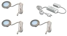 Hera 61056938002 LED-Einbauleuchten-Set, Metall, Edelstahl-optik, 6,8 x 6,8 x 1,5 cm