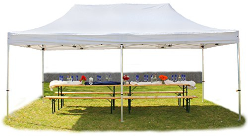 TOOLPORT ALU Pavillon Faltpavillon 4x8m ohne Seitenteile robust und wasserdicht Professional 50mm Partyzelt weiß schwer entflammbar