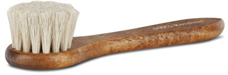 Langer & Messmer spazzola in crema in pregiato crine di cavallo per l'applicazione di lucido e cera per scarpe - La spazzola per la cura professionale delle scarpe - Singolarmente o set di 2 pezzi