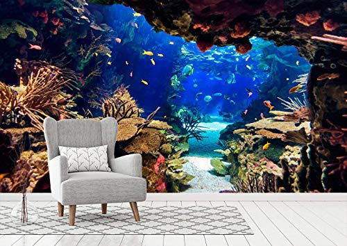 Oedim Fotomural Vinilo para Pared Fondo Marino | Vinilo Económico | Fotomural Vinilo Decorativo | 350 x 250 cm | Decoración comedores, Salones, Habitaciones