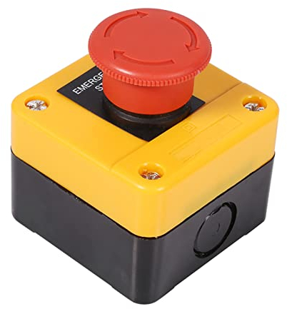 botón pulsador emergencia 660v 10a caja control apagado interruptor bloqueo carcasa plástico metal roja seta parada estación interruptor pulsador