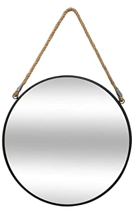 Atmosphera - Spiegel Seil schwarz - Metall D 38 cm - Schwarz