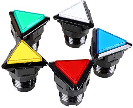 EG STARTS 5X Arcade Buttons Triangle LED Illuminated Push Button Switch for Arcade Coin Machine Operated Games