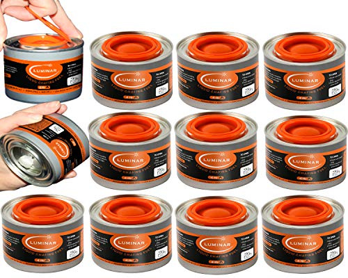 Luminar Resealable-Wick Chafing Fuel Cans, 12 Pack, 4 Hour - Premium Quality Burners for Food Warmers - No More Spills, Waste, or Hassle - Perfect for Convenient, and Long-Lasting Event Catering