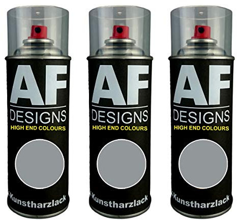 Alex Flittner Designs 3X Plástico Revestimiento Pintura en Espray Laca Colorida Lata de Aerosol RAL7042 Gris Tránsito A Brillante Mate - RAL7042 Gris Tránsito A Brillante