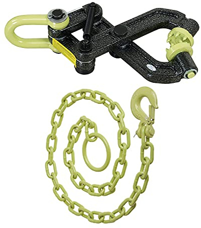 Brush Grubber BG-08 HD Brush & Small Tree Stump Root Puller Remover Tool and Tugger Chain for Lawn Tractors & Light Utility Tractors
