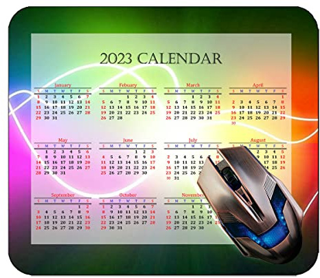 Spelmusmatta 2023 års kalender med semester, curl fjäril blommor halkfri gummibas musmatta