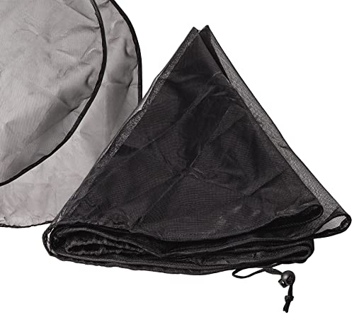 BigDean 3X Netz für Regentonne rund 95 cm - Schutz vor Stechmücken, Laub & Verschmutzung - Regentonnen-Abdeckung mit Zugkordel - Regentonnenschutz Wassertonne