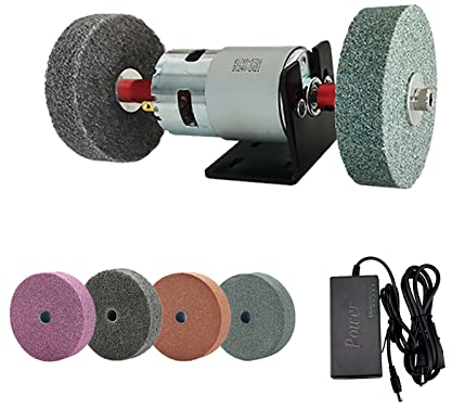 Toplionace Meuleuse D'établi Bricolage AC 100-240V, Meule de Moteur à Couple élevé 775 à Deux Axes, Ensemble D'affûteur de Couteaux, Machine de Polissage