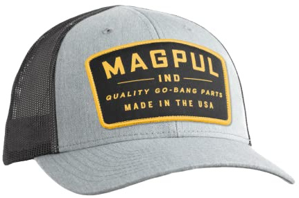 Magpul Trucker Hat Snap Back Baseball Cap, Go Bang Heather Gray