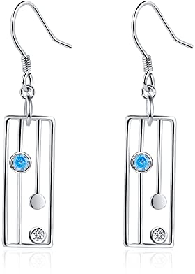 ONEFINITY Rechteck Ohrringe für Damen 925 Sterling Silber Vintage Geometrie Rechteck Schmuck Geschenk
