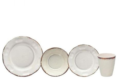 SERV. Table 16 pièces CRAQUELE' BEIGE