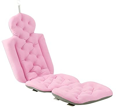 Wttfc Badekissen, Spa Kissen mit Rücken und Kopfstütze Kissen, Spa Ergonomische Badewanne Kissen für Wanne Kopf Hals Schulter Rücken Unterstützung,Rosa