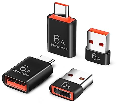 Adattatore USB A a USB-C (4 Pezzi) per Samsung Galaxy, MacBook Pro, iPad Pro, Telefoni Cellulari, PC