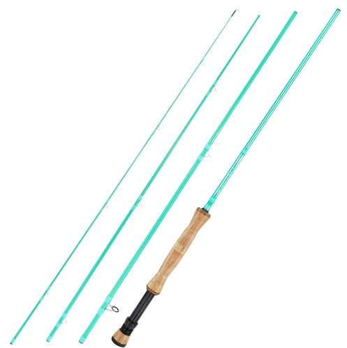 Sougayilang Fliegenfischrute – Hochleistungs-IM8 Carbon-Rohling, 2,7 m für 5/6 W und 7/8 W, reisefreundliches Design, #8-Türkisch