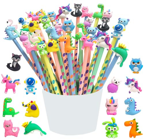 Lrikas 32 pcs Lápices de Madera Lápices Regalos Infantiles, Lápiz Triangulares Ergonómico Cumpleaños para fiestas de cumpleaños de niños (32)
