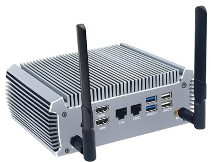 PeeliCeeli Mini PC Desktop Computer AMD Ryzen 5825U 8 Cores 16 Threads R7 Fanless，Small Business Industrial PC, WiFi6.0 BT5.2, Barebone, NO RAM, NO Storage, NO System