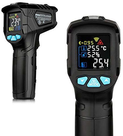 Thermomètre,Funien -50~380 ℃ thermomètre infrarouge numérique industriel portable infrarouge LCD température mètre jauge sans contact IR pyromètre hygromètre testeur de température industriel