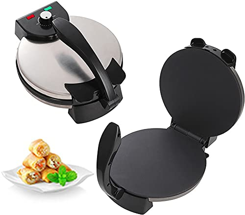 SmPinnaA Macchina per Crepe Pancake, Piastra Elettrica Antiaderente, Padella per Pizza, con Temperatura Regolabile, Stampo da Forno per Blintzes, Uova, Pancetta Fai da Te