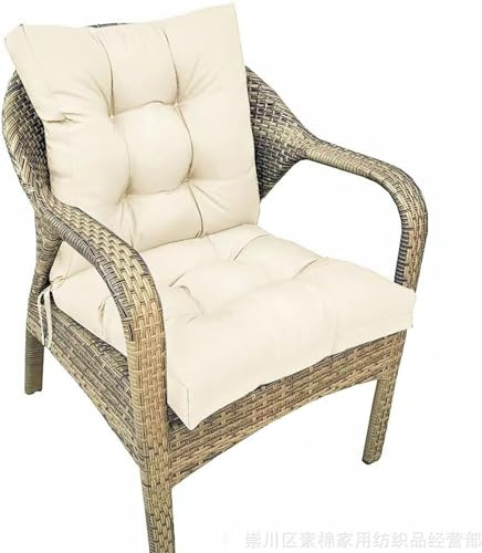 uyeoco Cojines Sillas Jardin con Respaldo Bajo Exterior Impermeable | Colchoneta para Silla Exterior y Interior Sofa - Almohada para El Asiento y El Respaldo (Color : 6#, Size : 106X53CM)