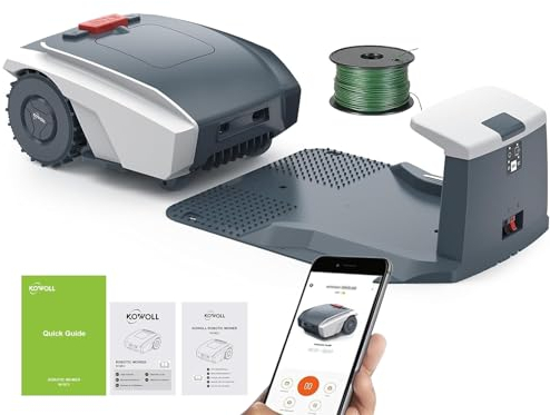 Fablestoryem Cortacésped Automático, Cortacésped Robótico Automático, con Aplicación Bluetooth, Navegación Asistida por GPS, Cable Delimitador, para Césped de hasta 16146 Pies Cuadrados, Gris