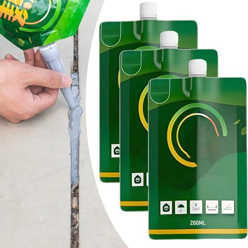 Concrete Sealant, Mehrzweck Reparaturkleber für Boden und Wandfugen, Platte Betonriss wasserdichte Reparatur Dichtmittel, Fugenmörtel Außen Wasserdicht (3Pcs,200ML)