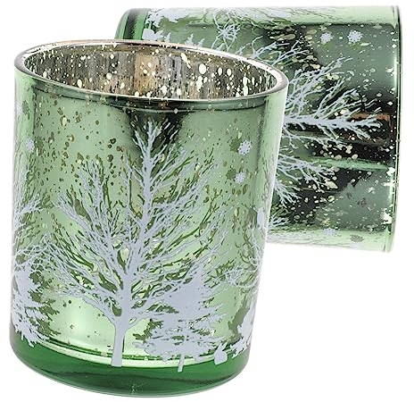 ABOOFAN 2stücke Glas-teelichthalter Für Weihnachtsbaumkerzen Weihnachtsdeko Party Und Tischdekoration Aus Kerzenständern Für Festliche Atmosphäre