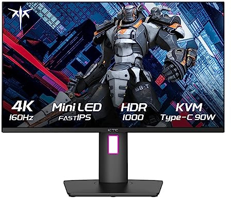 KTC 27 4K Gaming Monitor, Mini LED Monitor, Fast IPS, HDR1000, Built-in Speakers, HDMI2.1, DP1.4, Type-C 90W, 160Hz/144Hz, Vesa Computer Monitor for Wall Mount