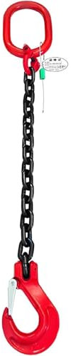 HGOuhK Hebekette G80 Mn-Stahl-Hebeketten mit Standardmarkierung, 1 m/ 39 Zoll schwere Ketten for Heben mit Greifhaken Kettengehänge(3 Ton)