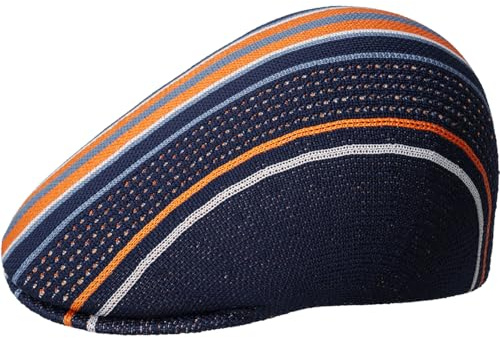 Kangol 507 Clubhouse Stripe Flatcap Schirmmütze Schiebermütze Damen/Herren - mit Schirm Frühling-Sommer Sommer - M (56-57 cm) dunkelblau