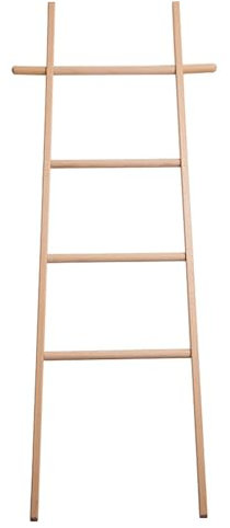 Échelle Porte Serviette en Bois avec 4 Barres pour Économiser de l'espace, Facile à Assembler, 151x50cm, Lignes Épurées pour Une Déco Moderne