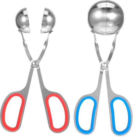 MUCKLILY 2 Pinzas De Acero Inoxidable para Albóndigas Rodillo para Cake Pops Máquina para Hacer Albóndigas De Acero Inoxidable Pinza para Albóndigas De Cocina Máquina para Hacer