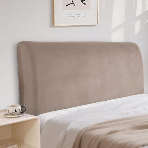 CYCMACO Velluto Copri Testata Letto Universale 180cm, Cachi | Elasticizzato Copertura Per Testiera Del Letto, Universale, Tinta Unita, Lavabile, Per Letti Singoli Matrimoniali
