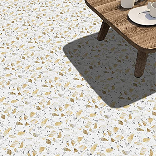 Credence Adhesive Terrasse Dorée Pvc - Carrelage Adhésif Mural Cuisine & Salle De Bain, Stickers Auto-Adhésifs Imperméables Pour Mur, Stickers Carrelage 8 PC(30x30cm)