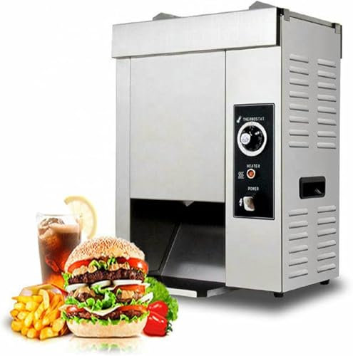 CNPRAZ Gain De Grille-Pain, Hamburgers De Machine À Pâtisserie Automatique, Réglage De La Température Large De La Zone De 0-320 ° C, Réglage du Bouton, Corps en Acier Inoxydable Et Facile À Nettoyer
