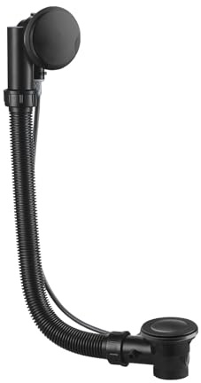 Inodiref Pop Up Bath Waste and Overflow Kit Twist Drain | Pop Up Bath Plug, Bath Plug Replacement (Matte Black)